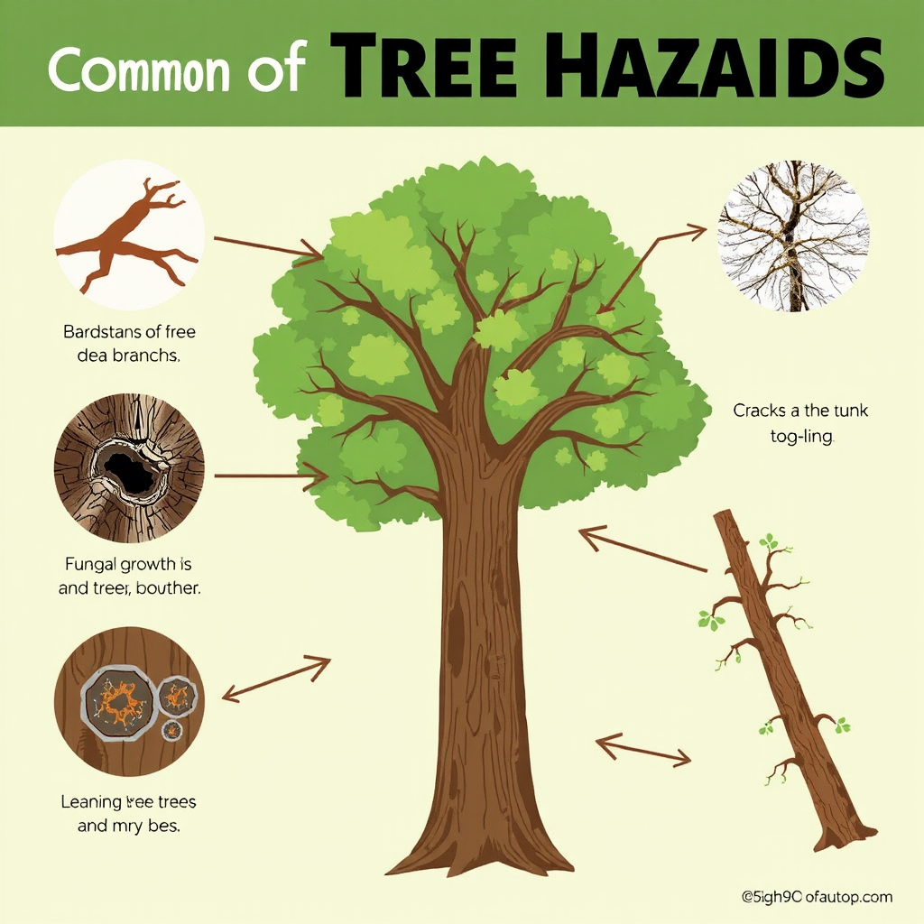 Diagram illustrating signs of tree hazards